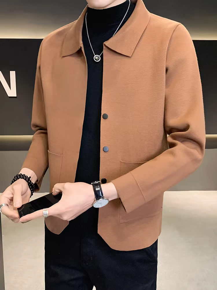 Áo cardigan nam dệt kim, kiểu mới xuân thu 2025, lịch lãm, ôm dáng, thời thượng, áo khoác ngoài cá tính, mang lại cảm giác cao cấp.