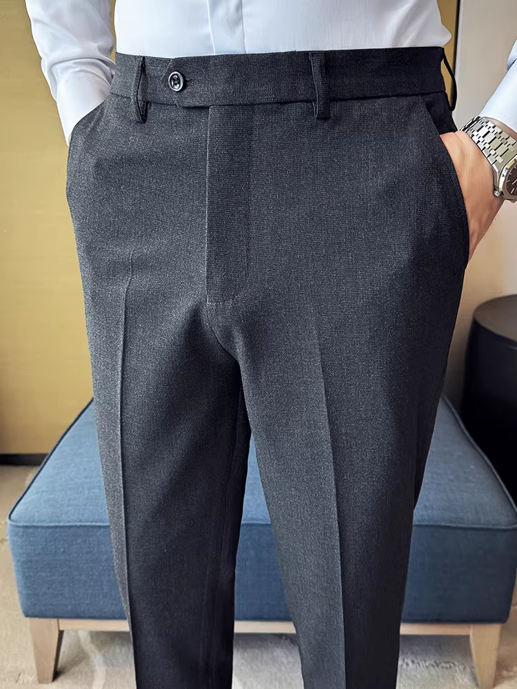 Quần âu nam cao cấp, thời trang xuân thu mới, kiểu dáng lịch lãm, ôm dáng, ống côn.