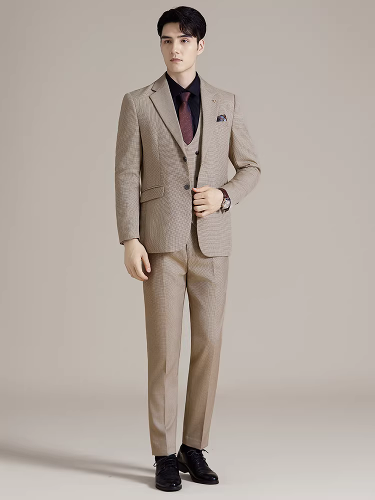 Bộ vest nam kiểu Hàn Quốc, dáng ôm, lịch lãm, thời trang, trang phục công sở, vest cưới cao cấp, bộ ba món