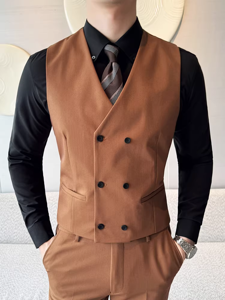 Bộ vest nam hai hàng khuy, kiểu dáng Hàn Quốc ôm dáng, vest lịch lãm, vest công sở, vest dự tiệc cưới, vest phù rể, bộ vest hai mảnh
