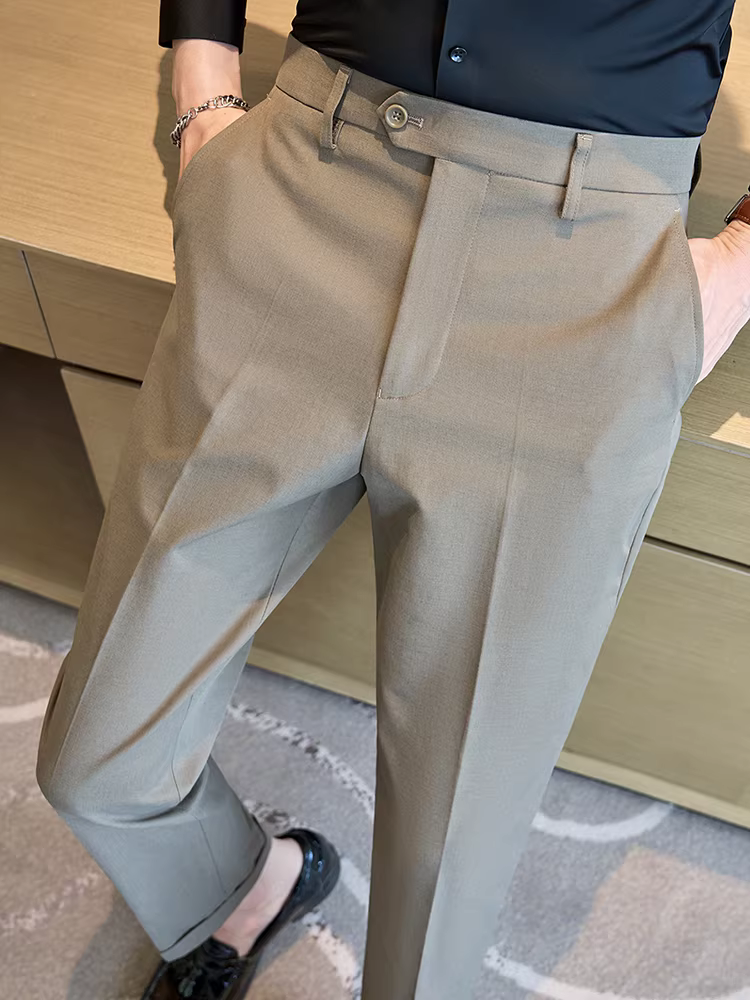 Quần âu nam cao cấp trơn màu, quần dài ôm dáng đa năng, quần âu thẳng kiểu Anh lịch sự, thanh lịch.
