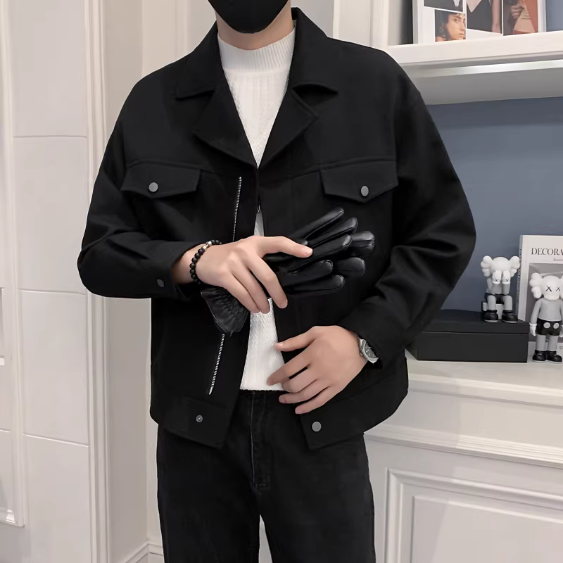 Áo khoác nam xuân thu mới phong cách Hàn Quốc giản dị hợp thời trang thương hiệu áo khoác ngắn đẹp trai có ve áo dáng ôm vừa vặn thời trang hợp thời trang hàng đầu