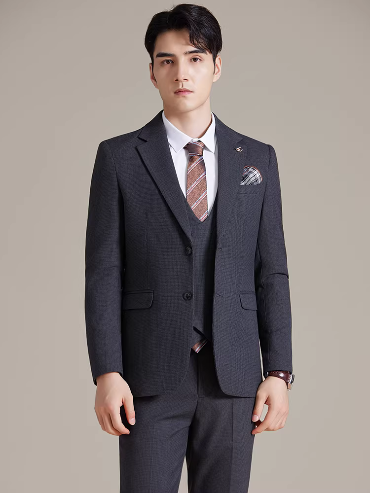Bộ vest nam kiểu Hàn Quốc, dáng ôm, lịch lãm, thời trang, trang phục công sở, vest cưới cao cấp, bộ ba món