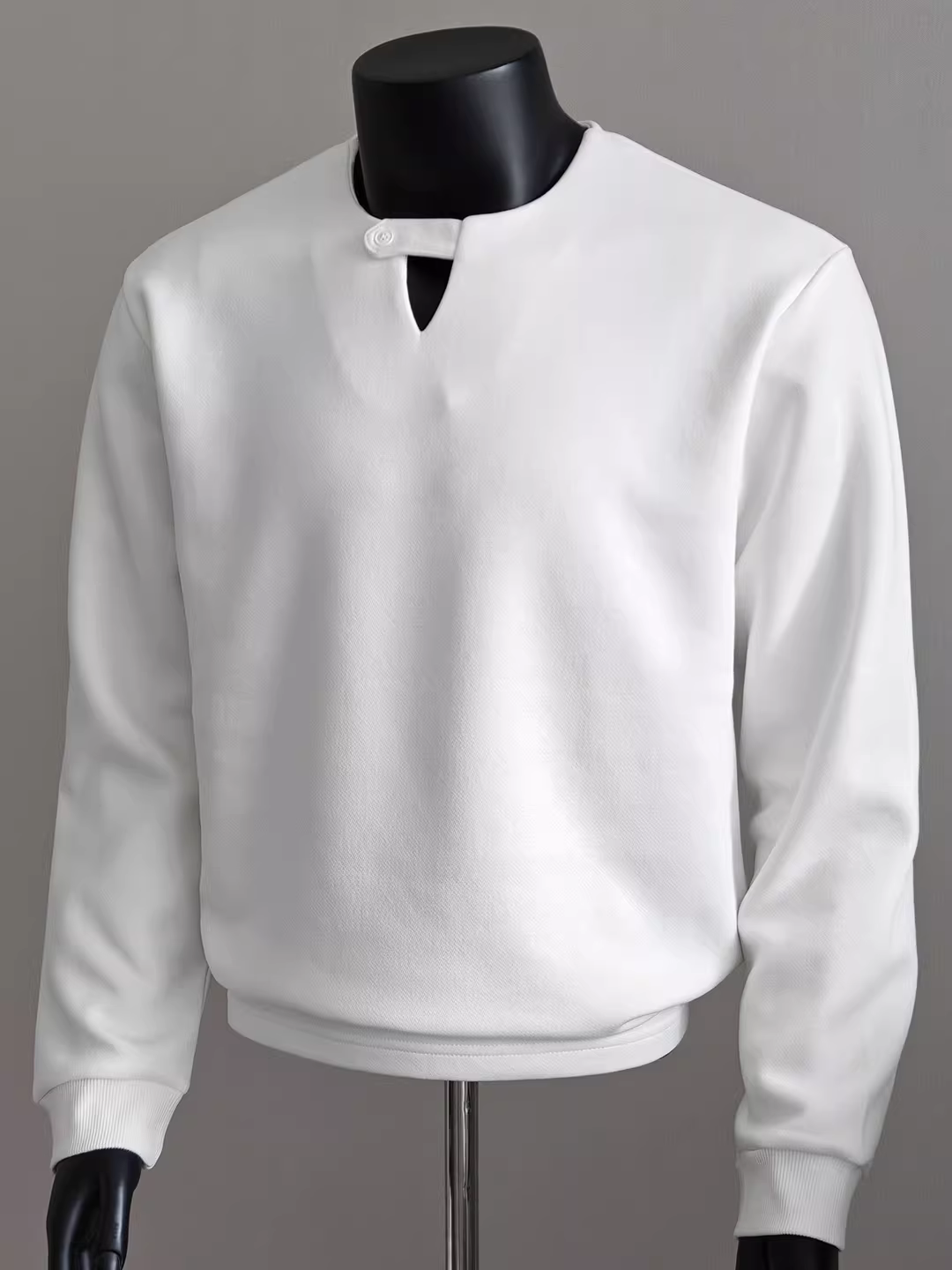 Áo thun cổ chữ V thời trang dành cho nam, dài tay, phong cách mùa thu mới, kiểu dáng hợp thời trang cao cấp, đa năng, áo sơ mi cơ bản giản dị tinh tế.