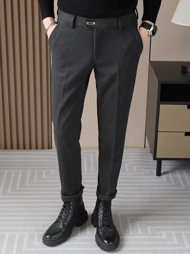 Quần len nam mùa thu đông, quần ôm dáng cao cấp, phong cách công sở lịch lãm, đa năng và thời trang.