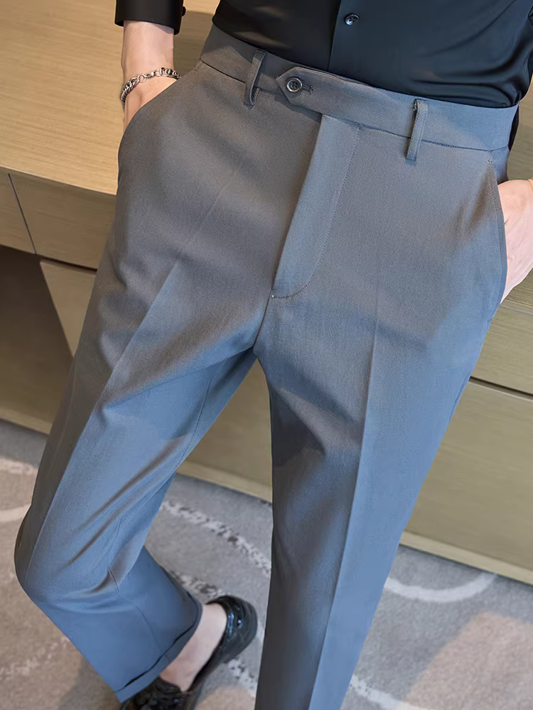 Quần âu nam cao cấp trơn màu, quần dài ôm dáng đa năng, quần âu thẳng kiểu Anh lịch sự, thanh lịch.
