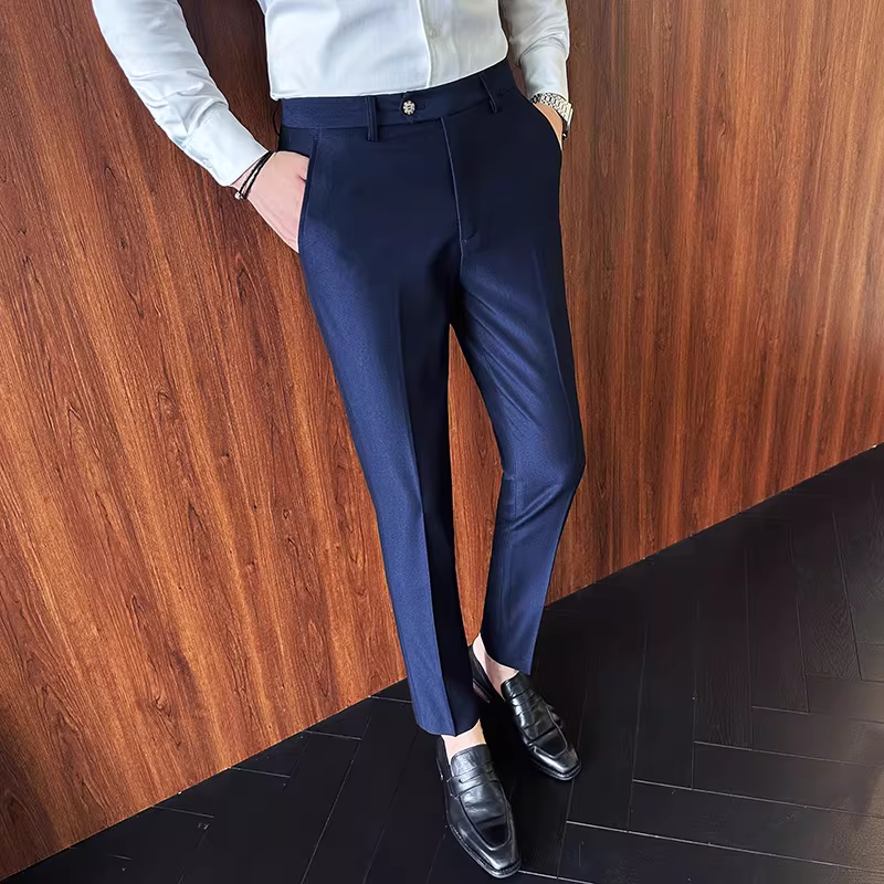 Quần âu nam, quần tây cao cấp màu trơn đa năng, kiểu dáng thời trang ôm dáng, không nhăn, không cần là ủi.