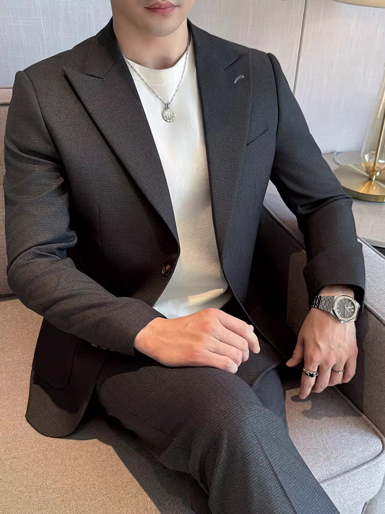 Bộ vest nam cao cấp, thời trang, giản dị, đa năng, hợp xu hướng, ôm dáng, lịch lãm, trẻ trung, bộ vest công sở hai mảnh
