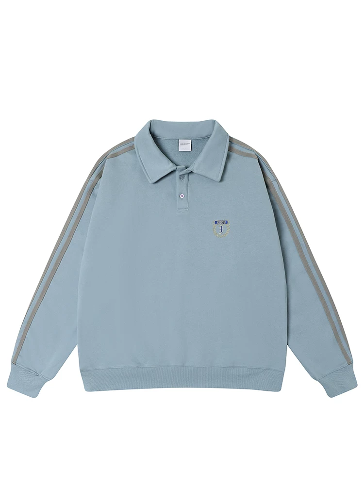 Áo thun cổ polo thêu ba sọc kiểu Mỹ Jungle Tiger, áo len chui đầu dáng rộng nặng 400g mùa thu dành cho nam và nữ.
