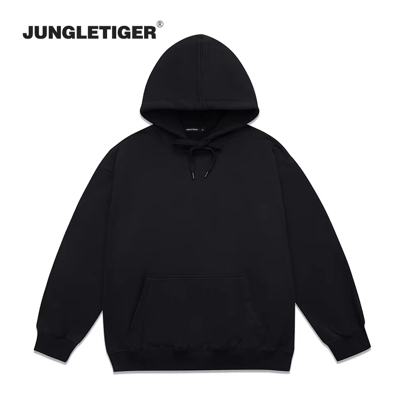 Áo hoodie nỉ dày màu trơn basic mùa thu/đông Jungle Tiger 2025, unisex, kiểu dáng thời trang, rộng rãi, đa năng, dành cho cặp đôi