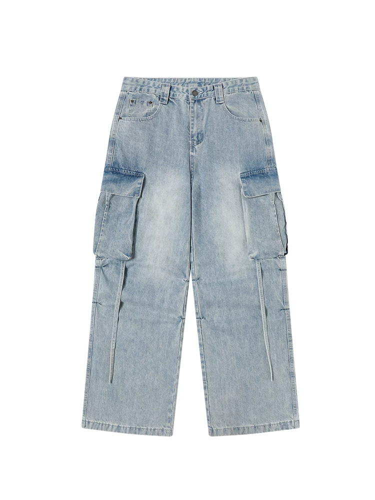 Quần jeans dài kiểu đường phố Mỹ họa tiết hổ rừng, xu hướng xuân thu 2025, thương hiệu thời trang, unisex, thiết kế cao cấp