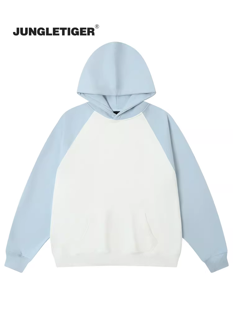 Áo hoodie nam chất liệu dày dặn phối màu đơn giản phong cách Jungle Tiger, tay raglan, mùa thu đông 2025, dành cho cặp đôi