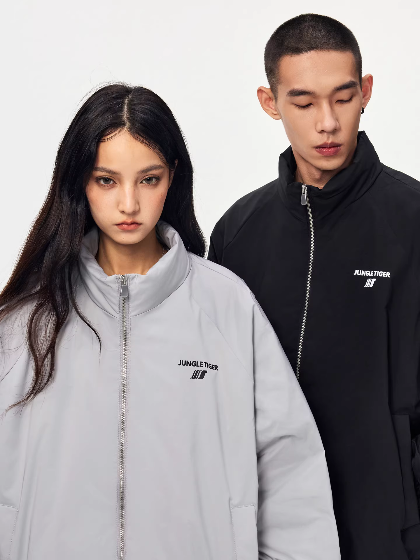 Áo khoác lông vũ trắng cao cấp Jungle Tiger 90% dành cho nam và nữ, mùa đông 2025, cổ đứng, dày dặn, ấm áp, kiểu đôi