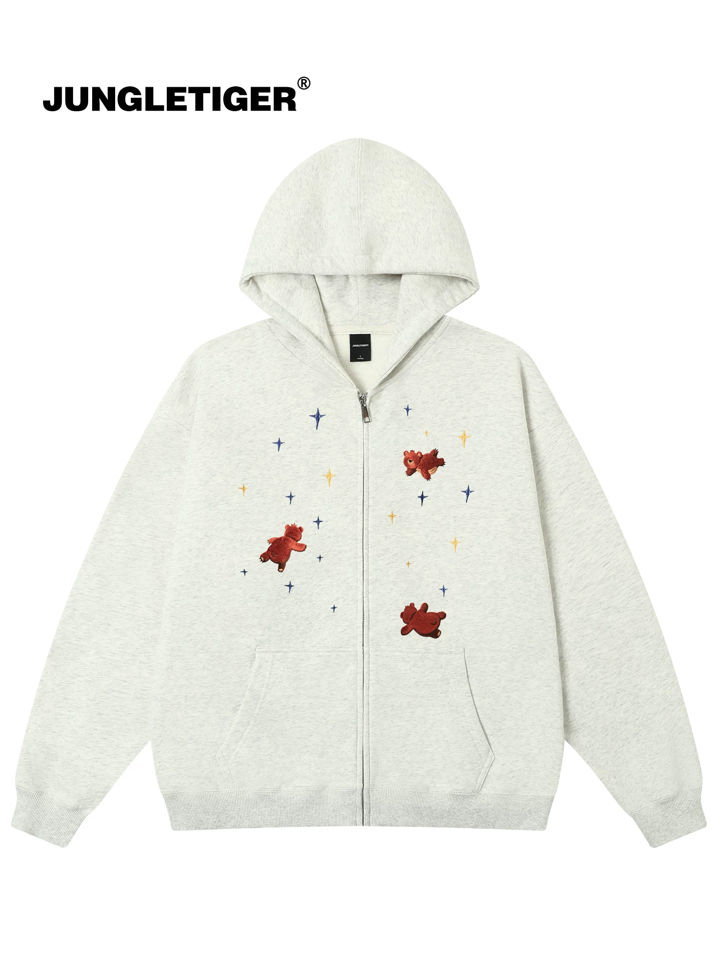 Áo khoác cardigan thêu hình hổ rừng cổ điển dành cho nam và nữ Thu Đông 2025, kiểu dáng rộng rãi, thoải mái, áo khoác có mũ dành cho cặp đôi