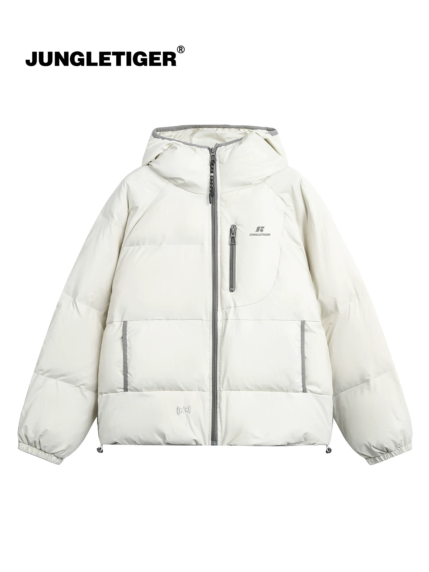 Áo khoác cotton có mũ trùm đầu thể thao nhẹ Jungle Tiger dành cho nam, áo khoác phao dày dặn phối màu mùa đông, áo khoác cotton đa năng dành cho cặp đôi thương hiệu thời thượng dành cho nữ.