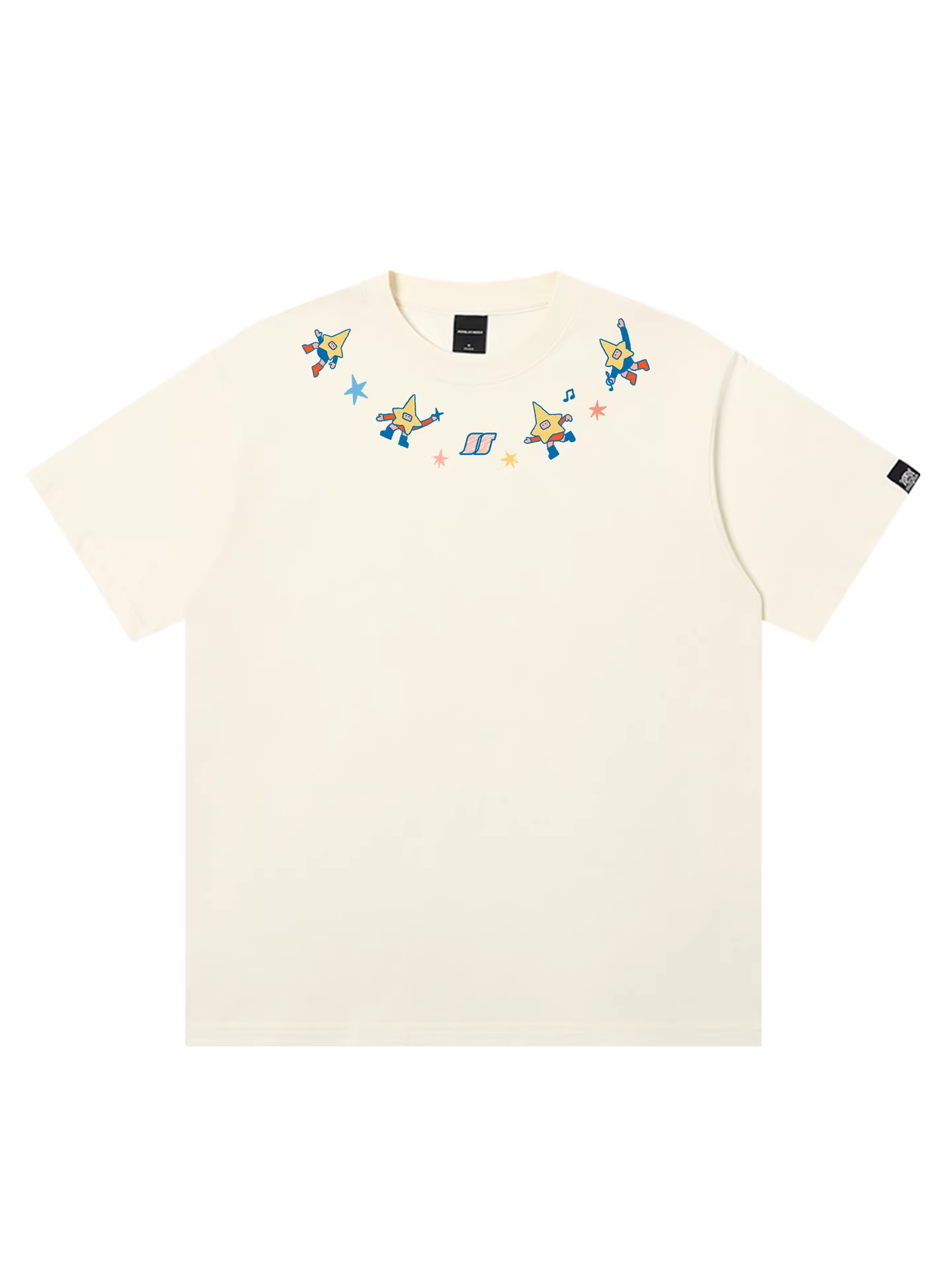 Jungle Tiger & Illustrator Collaboration Original Niche Star Necklace Áo thun ngắn tay mùa hè 2025 dành cho nam và nữ