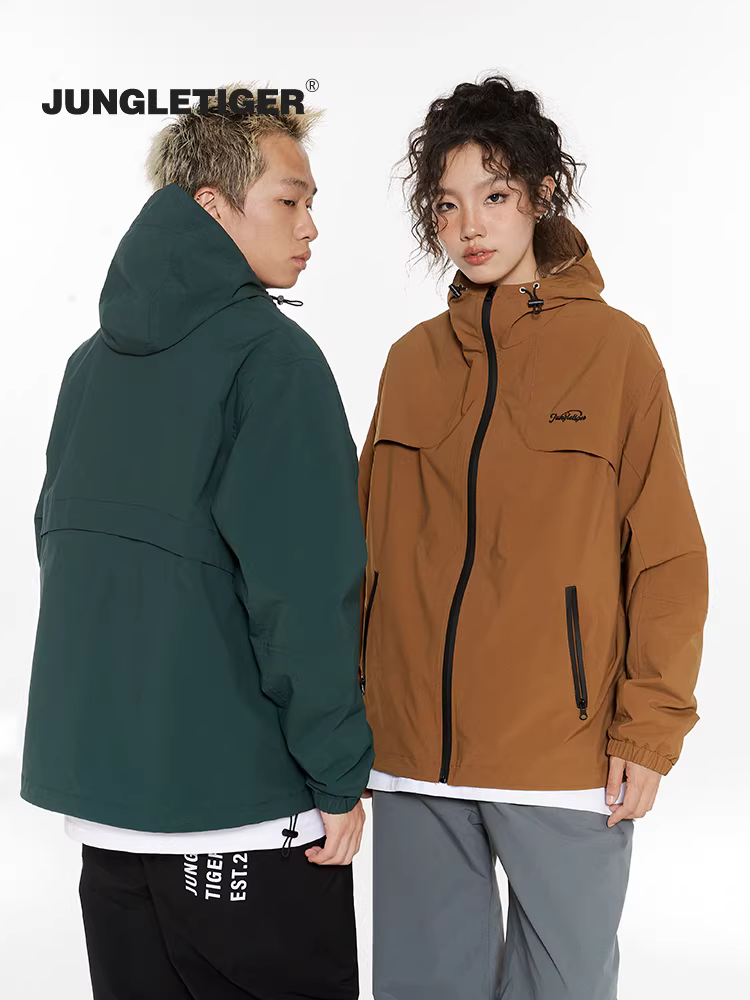 Áo khoác công sở ngoài trời Jungle Tiger dành cho nam và nữ, áo khoác leo núi du lịch thông thường chống gió và chống thấm nước