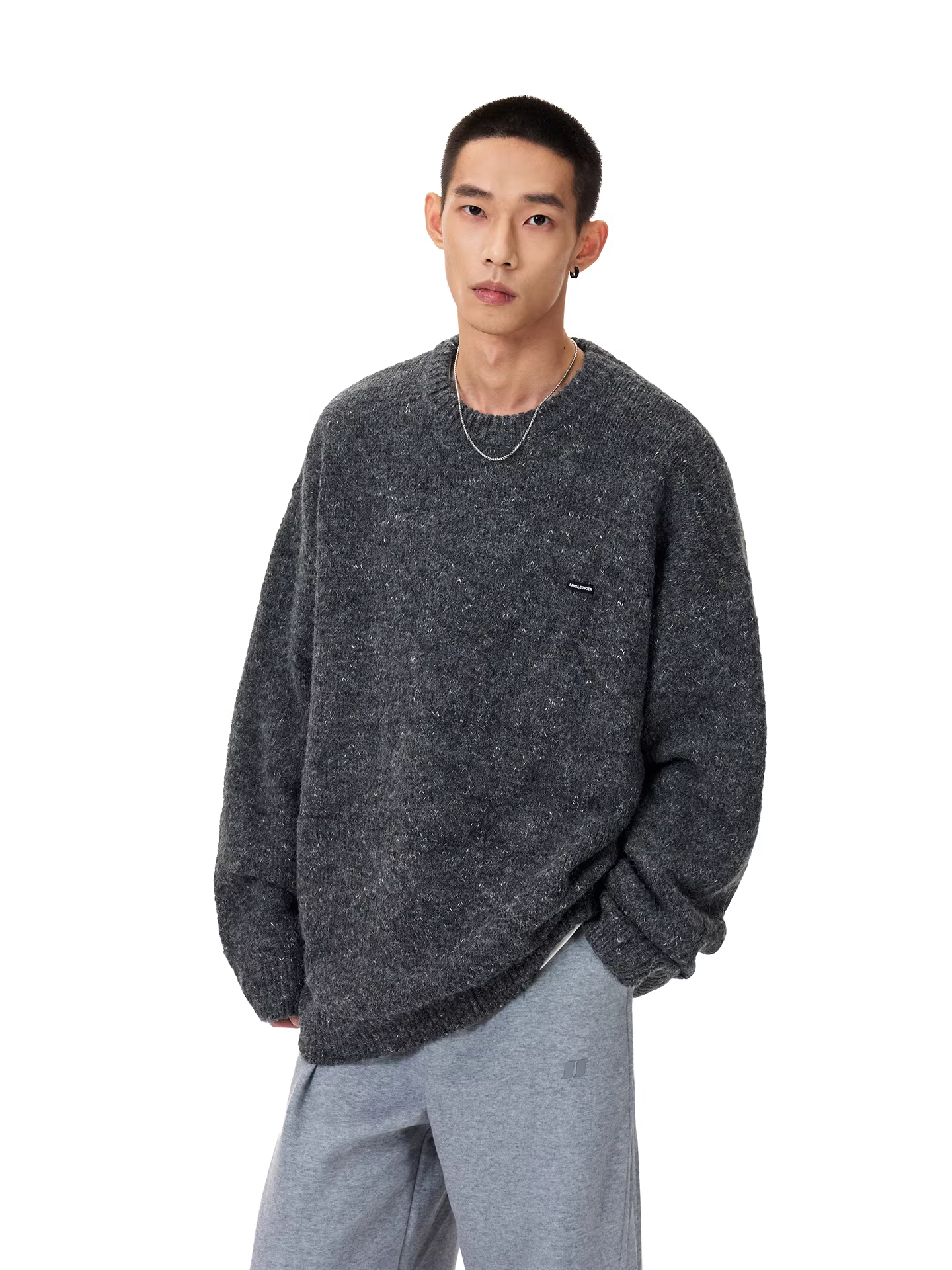 Áo len mềm mại cổ tròn phong cách Mỹ Jungle Tiger dành cho nam, kiểu dáng cặp đôi mùa thu đông, áo len rộng rãi thoải mái