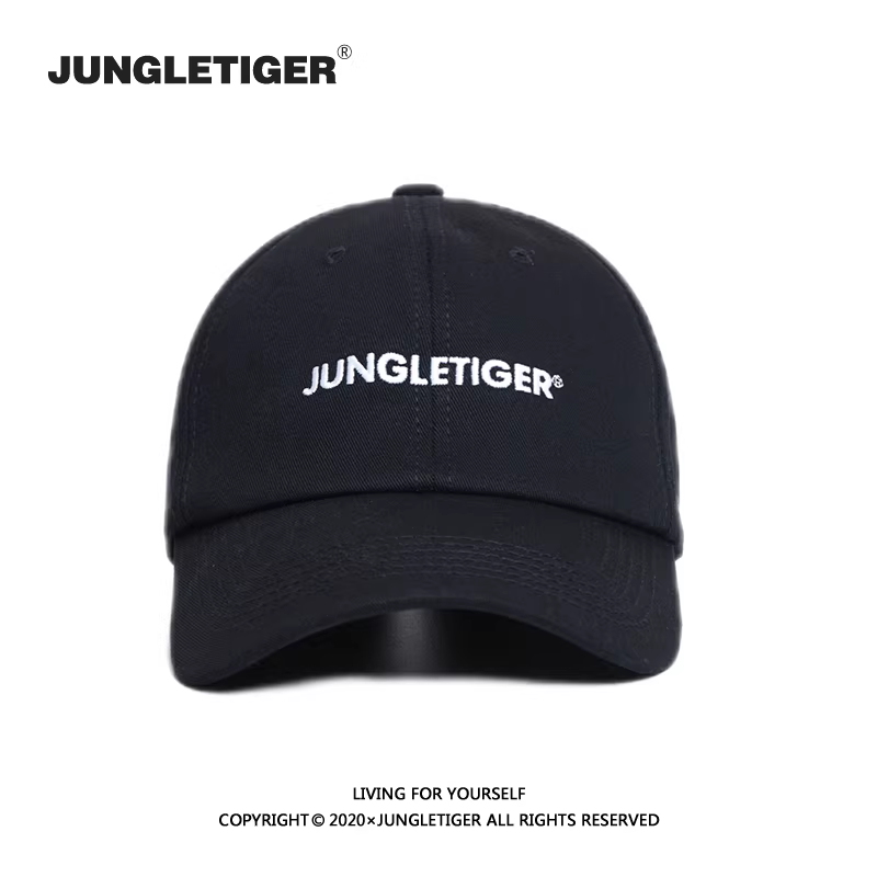 Mũ thêu LOGO Jungle Tiger Phong cách Hàn Quốc Chu vi đầu lớn Mũ bóng chày dành cho cặp đôi Mũ bóng chày kiểu Nhật Bản Mũ che nắng vành cứng thông thường