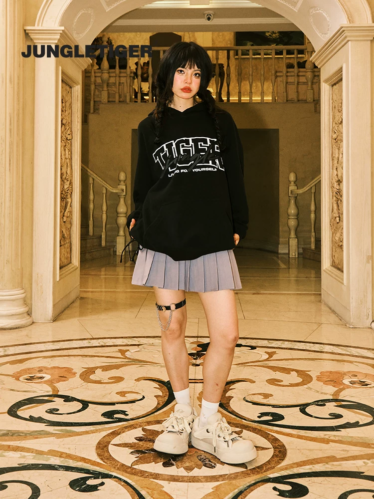 Áo hoodie in họa tiết hổ rừng Mỹ, chất dày, có mũ, mùa thu đông, nhiều màu, dáng rộng, 420g, dành cho nam và nữ