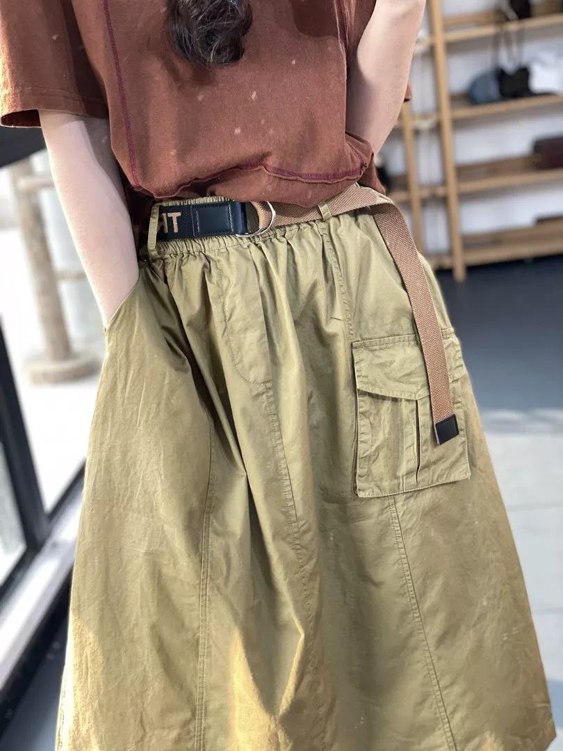 Váy cotton màu trơn phong cách Hàn Quốc, túi hộp, dáng rộng, trẻ trung, đa năng, dành cho nữ, mẫu hè mới 2026