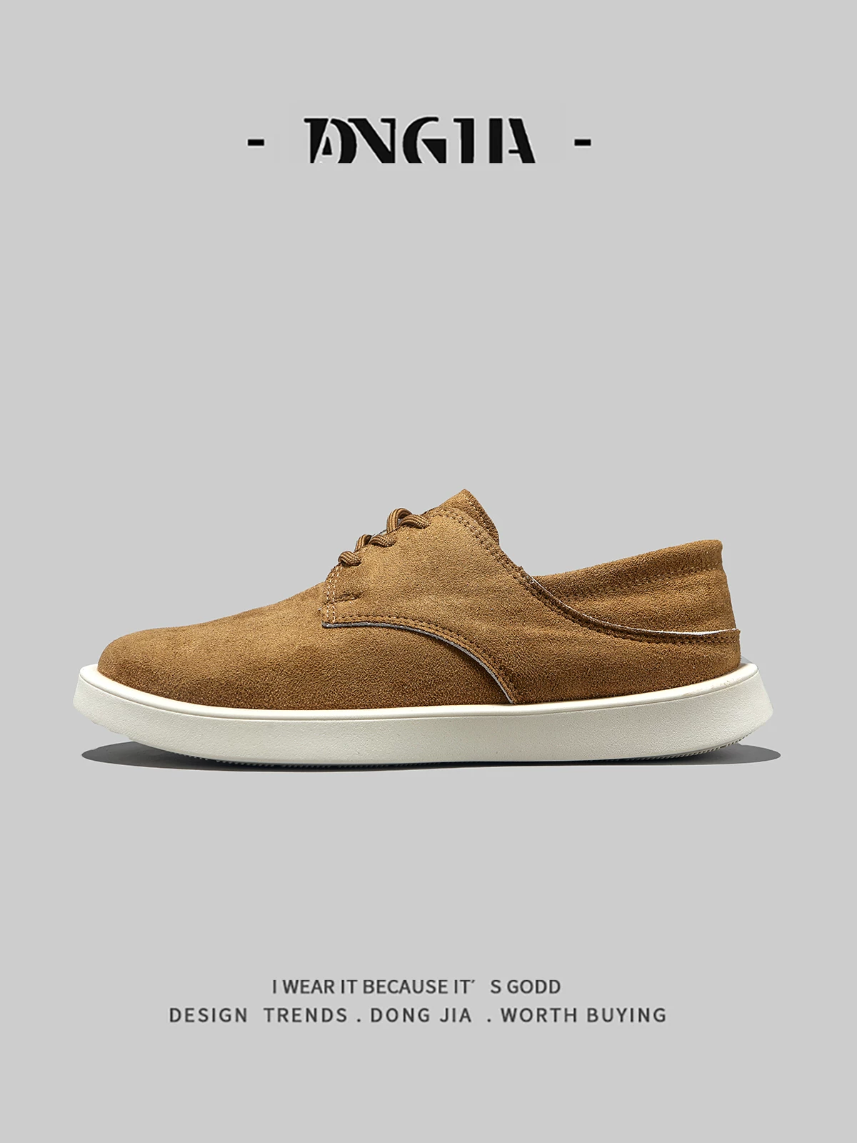 Giày nam Dongjia Qshoes xuất khẩu mùa thu, kiểu Anh cổ điển, màu nâu, phong cách tiền cổ, giày thường đi chơi và đi làm.