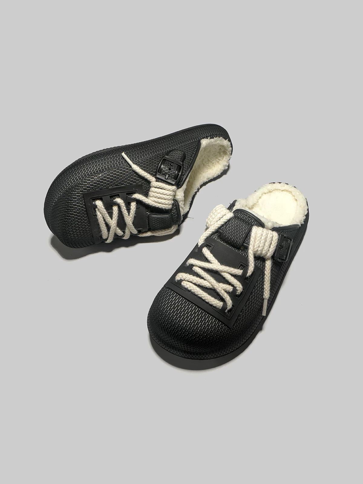 4647 cỡ lớn~ xuất khẩu giày Birkenstock lót lông phong cách Nhật Bản dành cho nam và nữ, dép nửa đế ngoài trời ấm áp có đệm bông mùa đông dành cho cặp đôi
