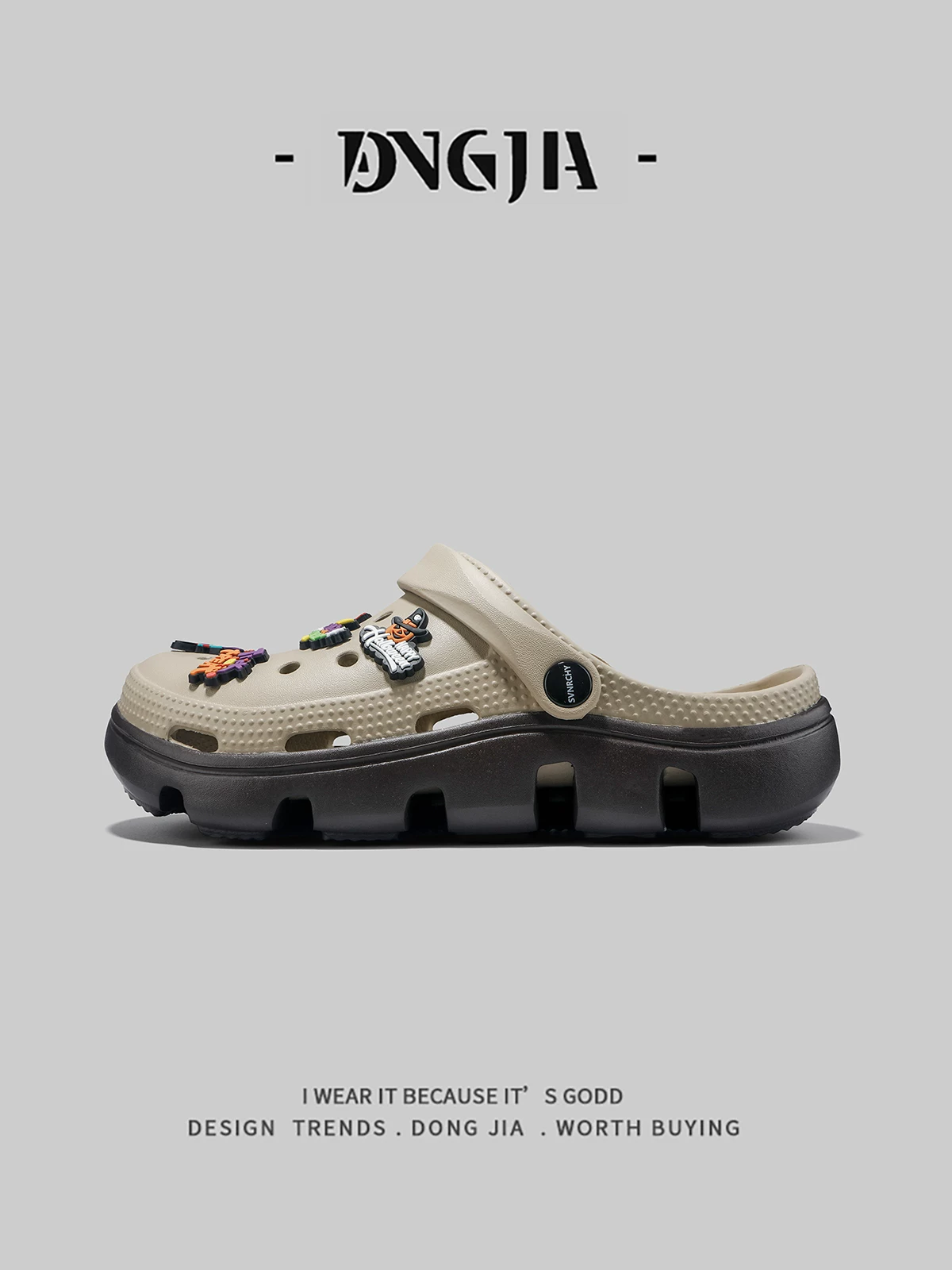 Dongjia Qshoes ngoại thương phụ kiện cao cấp dép lê nam mùa hè ngoài trời đế dày tăng chiều cao hai chiều giày đi biển
