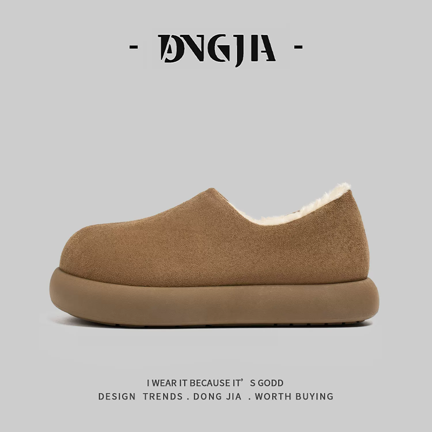 Thương mại quốc tế Dép bông một lớp Nhật Bản dành cho nam và nữ, giày kiểu Birkenstock có lót lông cừu mùa đông, giữ ấm, đi trong nhà và ngoài trời, kiểu dáng dành cho cặp đôi.