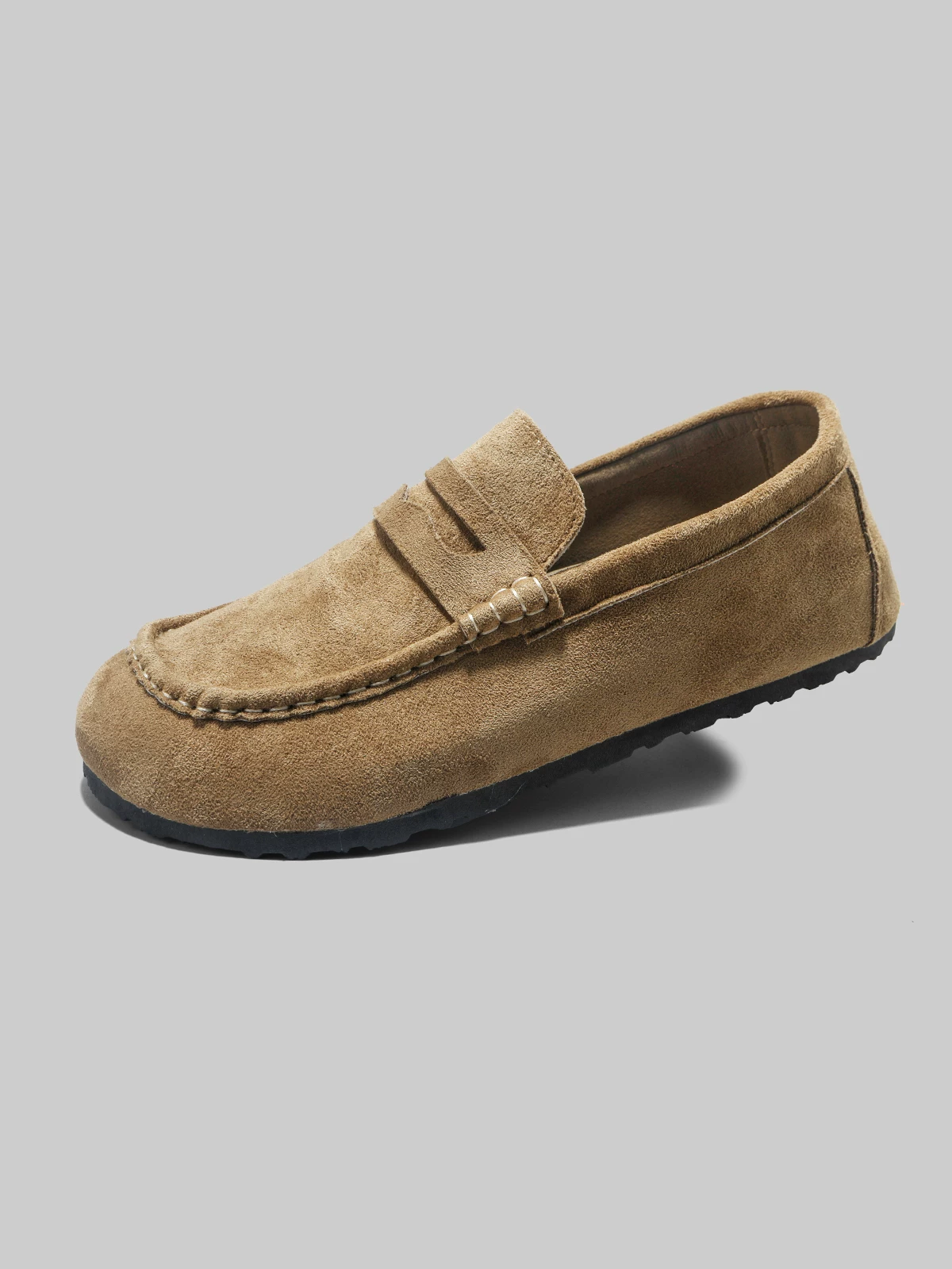 Giày nam Dongjia Qshoes bộ sưu tập thu mới chất liệu da lộn đế mỏng mềm mại kiểu lười đi dễ dàng phong cách cổ điển