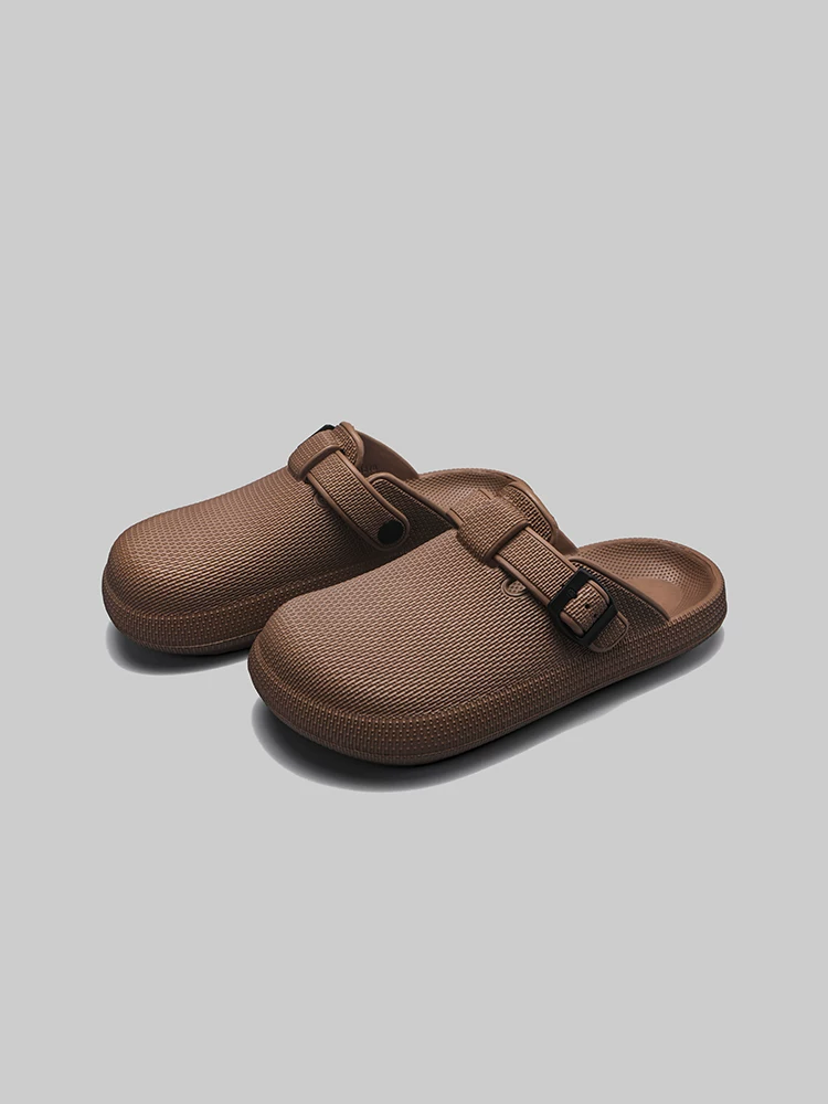 Dép nữ mùa thu kiểu mới chất lượng cao, đa năng, kiểu Birkenstock dành cho nam, đế dày, nhẹ, kiểu lười, mũi kín, nửa dép.