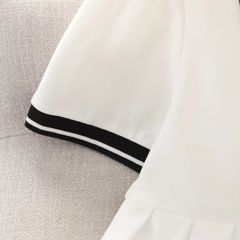 Váy phong cách preppy dành cho bé gái trang phục mùa hè dành cho bé gái lớn hơn Váy polo ngắn tay mùa hè Váy thể thao mỏng thông thường dành cho bé gái