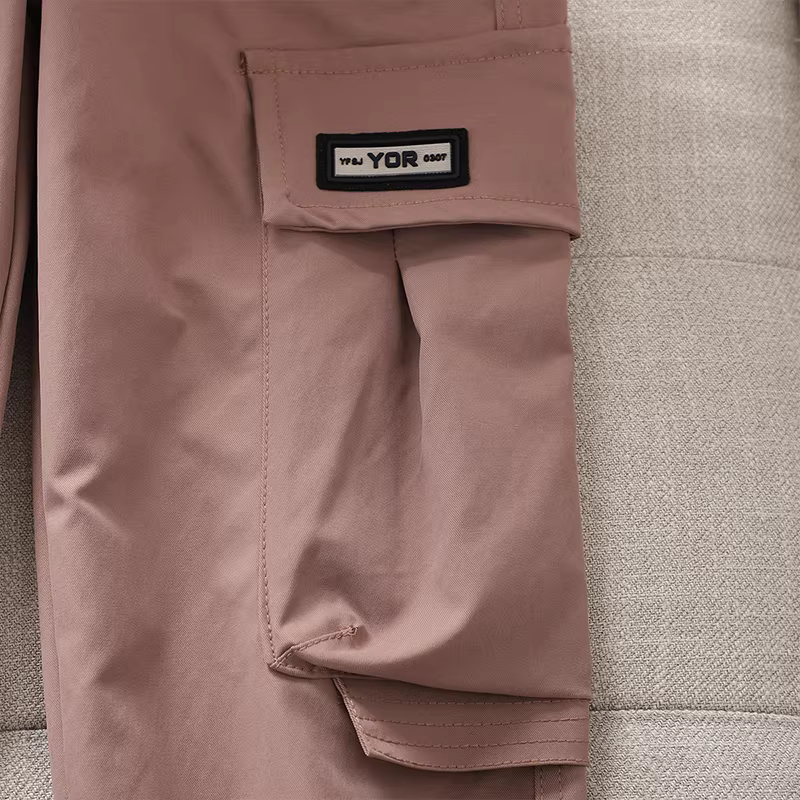 Quần cargo rộng rãi cho bé gái, quần ống rộng cho trẻ em mùa xuân thu, trang phục mùa thu, quần áo khoác ngoài thể thao sành điệu cho bé gái.