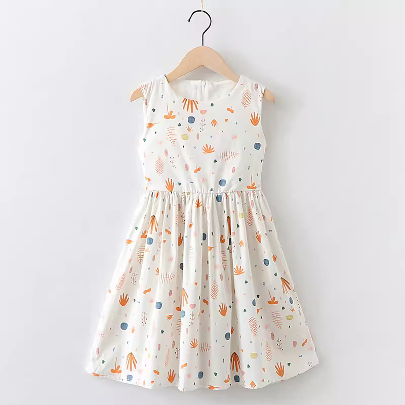 Váy bé gái hè 2025 kiểu mới thời thượng, váy công chúa nhẹ nhàng, chất liệu cotton nguyên chất, kiểu dây yếm