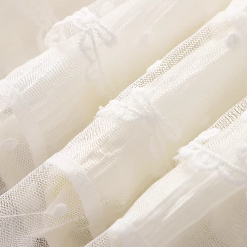 Váy bé gái hè 2025 kiểu mới, váy bánh bèo ren mỏng, váy công chúa trắng mùa hè cho bé