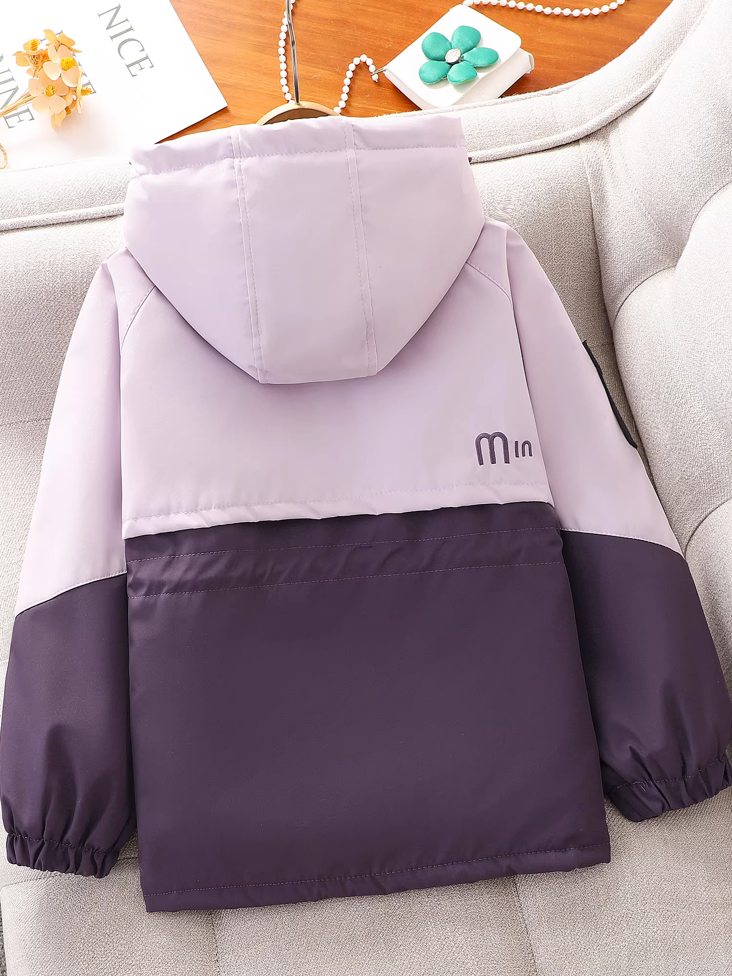 Áo khoác parka thời trang thu đông cho bé gái, có lớp lót lông cừu, áo khoác dày có mũ trùm đầu cho bé gái.