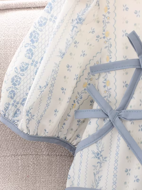 Váy hè bé gái 2025 kiểu mới, váy bồng tay bồng nơ, váy công chúa mỏng mùa hè cho bé gái