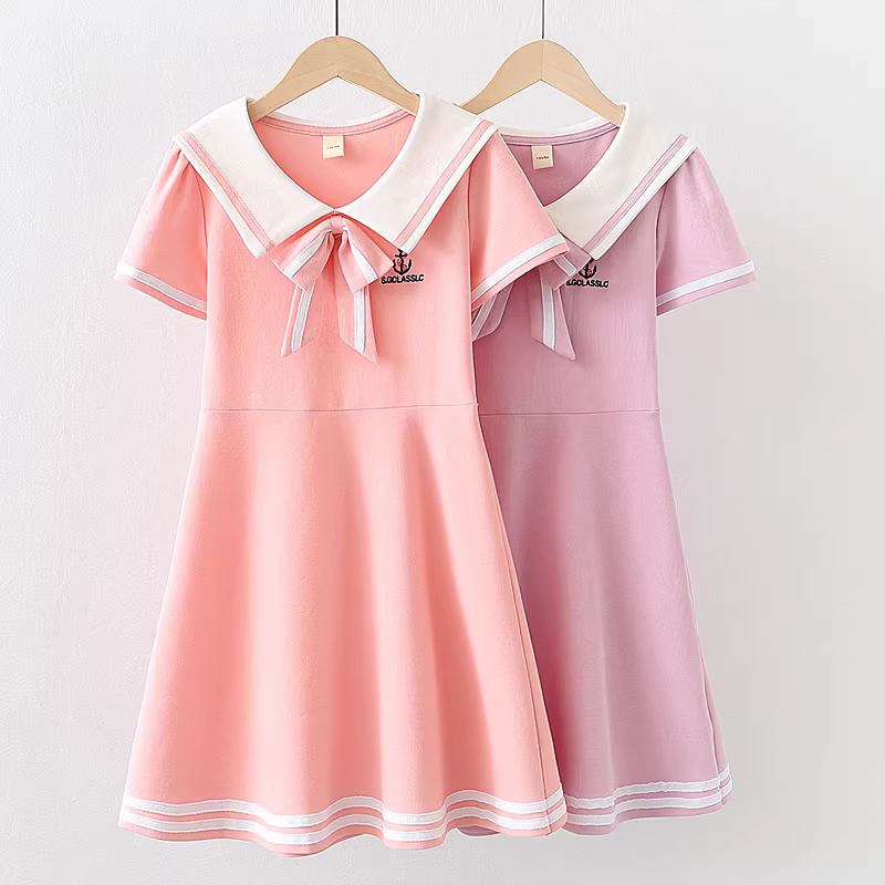 Váy bé gái, váy polo phong cách preppy mùa hè cho trẻ em, váy thể thao cho bé gái lớn, quần áo mùa hè mát mẻ và sành điệu cho bé gái