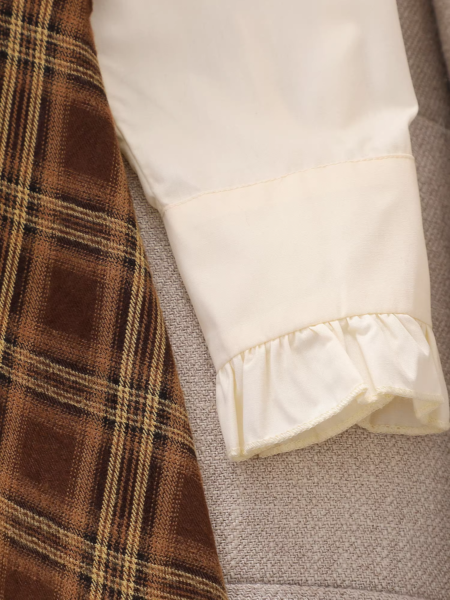 Váy phong cách preppy dành cho bé gái, váy kẻ sọc giả hai mảnh mùa thu dành cho bé gái lớn, quần áo trẻ em, váy cổ điển văn học mùa xuân và mùa thu