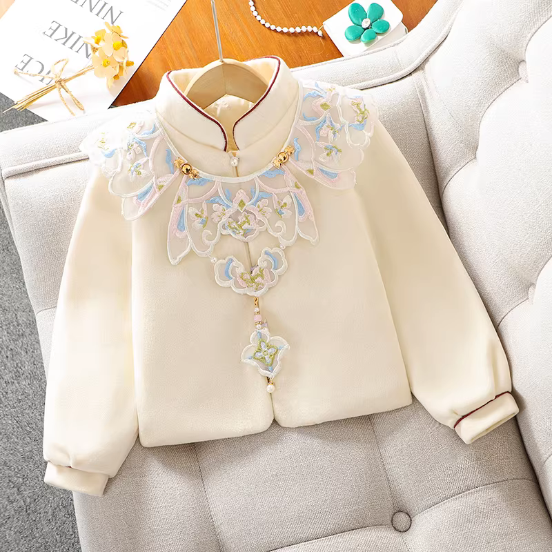 Váy Hanfu Mamian cho bé gái Phong cách Trung Hoa mới Váy kiểu dáng mùa Thu/Đông 2025 Quần áo Tết cho bé gái Trang phục Tết kiểu Tang