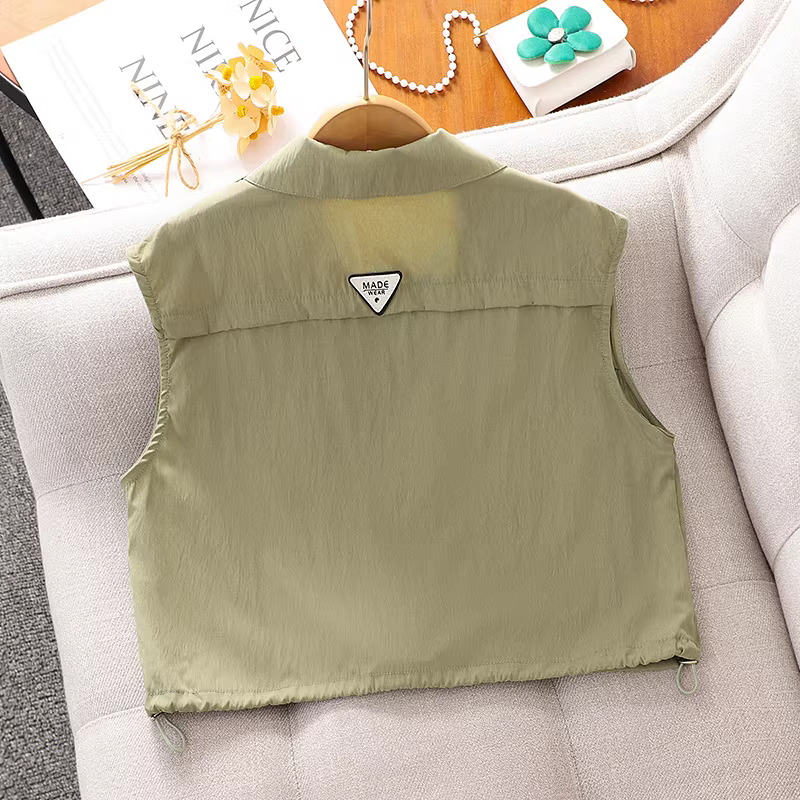 Bộ váy công sở mùa hè cho bé gái, bộ vest hai mảnh không tay mùa hè cho bé gái, trang phục trẻ em mới năm 2025