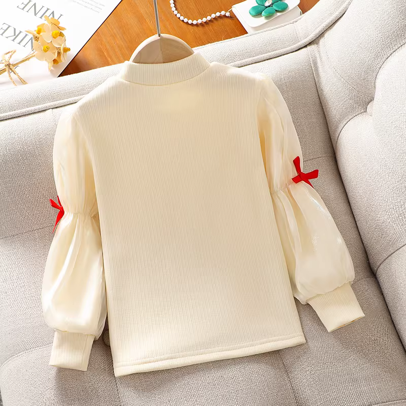 Bộ váy liền thân kèm áo gile lông cừu mùa đông màu đỏ cho bé gái, trang phục chào mừng năm mới cho bé gái