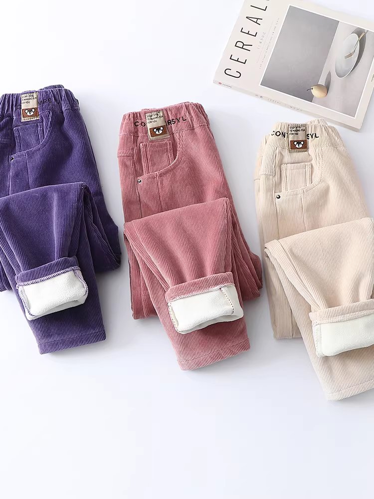 Quần lót lông cừu cho bé gái, quần thường ngày mùa đông, quần nhung cho trẻ lớn, quần cotton dày cho trẻ em, áo khoác ngoài mùa thu đông, ấm áp.