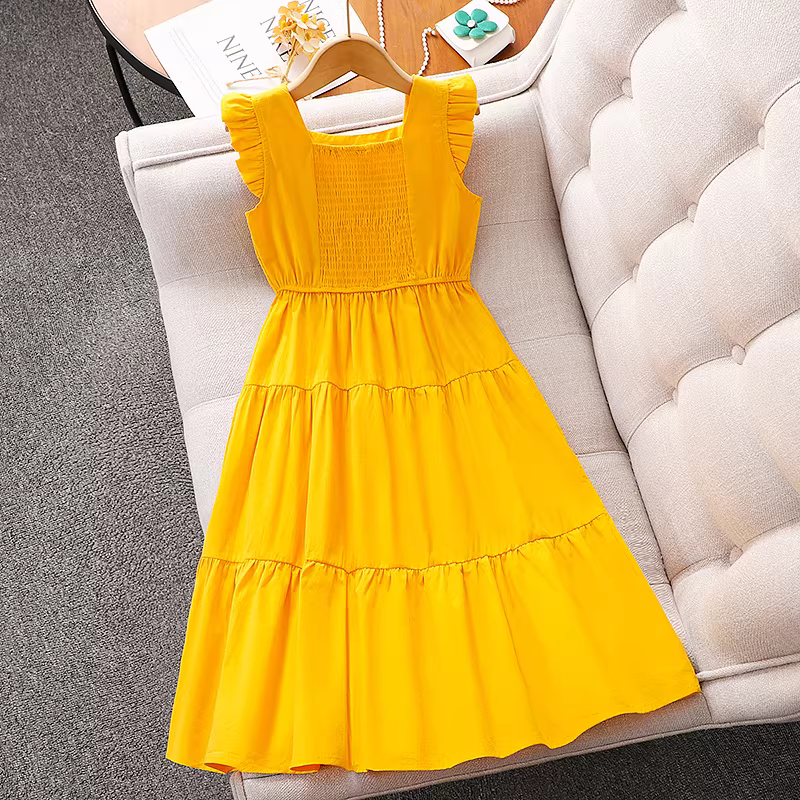 Váy bé gái 2025, váy hè mới, váy đi biển bé gái, váy voan mỏng, váy công chúa mùa hè cho bé