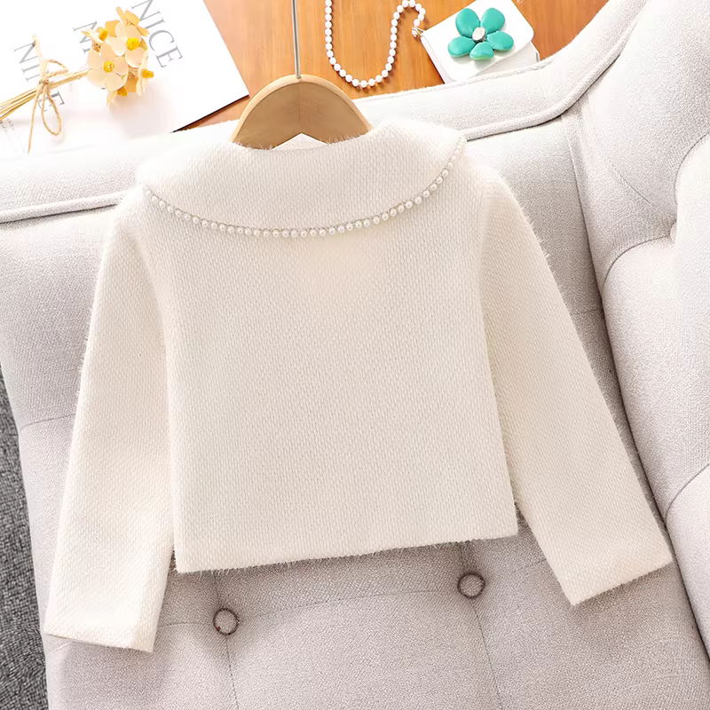 Áo khoác mùa thu đông kiểu Chanel cho bé gái 2025, áo ấm dày dặn may chần bông cao cấp cho bé gái