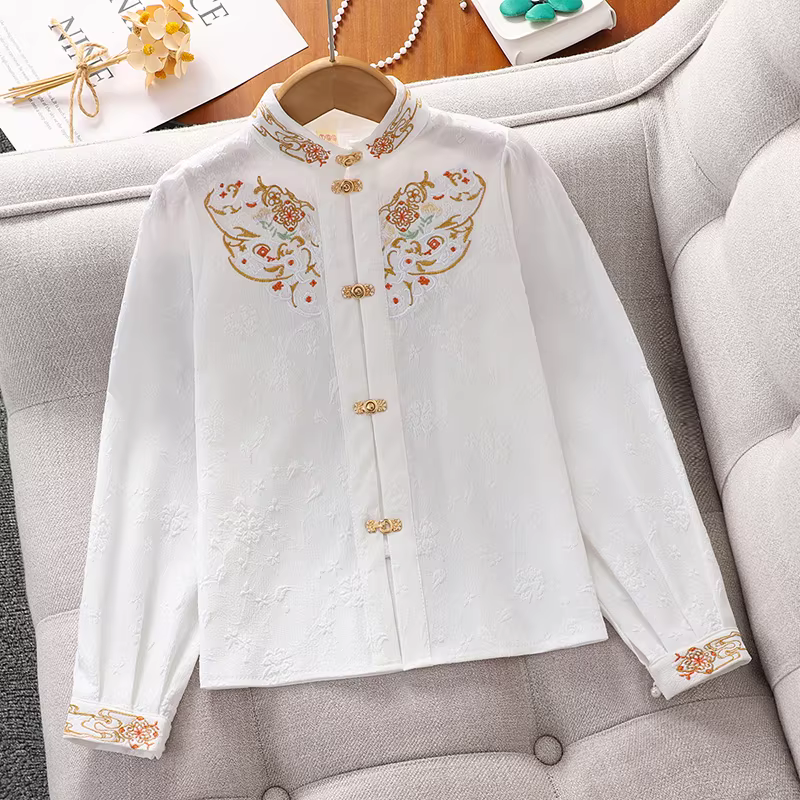 Bộ váy mamian kiểu Trung Hoa dành cho bé gái, cải tiến theo phong cách cổ xưa, trang phục nhà Minh, nhà Đường cho bé gái, váy Hanfu mới năm 2025 dành cho trẻ em.