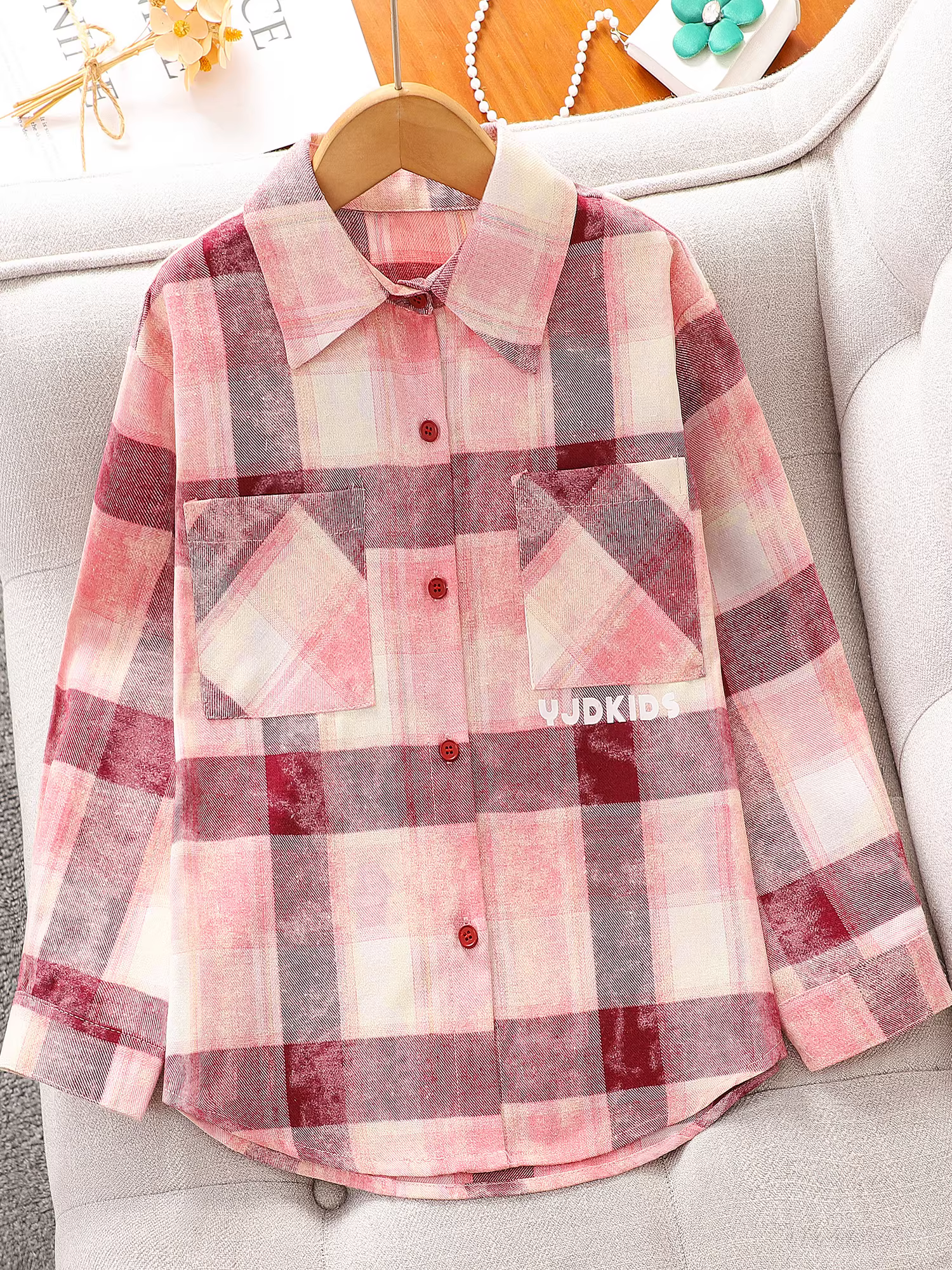 Áo sơ mi bé gái, quần áo mùa thu mới 2025, áo sơ mi kẻ sọc phong cách Hàn Quốc hợp thời trang cho bé gái, áo khoác dài tay thường ngày cho trẻ em mùa xuân và mùa thu