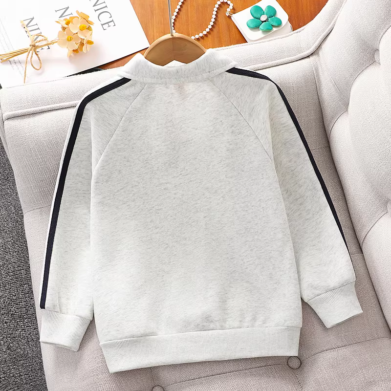 Áo thun bé gái cổ POLO mùa xuân thu, áo lót dài tay mùa xuân 2025 mới cho bé gái lớn