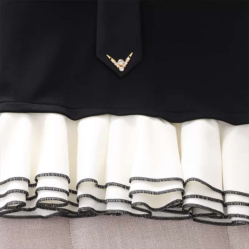 Váy áo kiểu preppy cổ POLO cho bé gái, mẫu mới xuân 2025, áo thun dài tay cho bé gái, trang phục mùa xuân