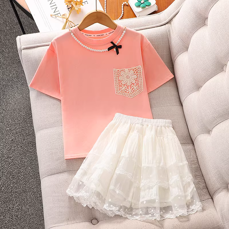 Váy bé gái hè 2025 kiểu mới, váy bánh bèo ren mỏng, váy công chúa trắng mùa hè cho bé